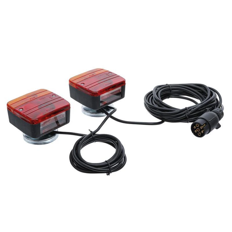 12V Magnetic LED Trailer Tail Light Kit XF1003 7‑Pin Plug IP68 Waterproof Multi‑Function Lamp for Trailer Truck Semi‑Trailer RV