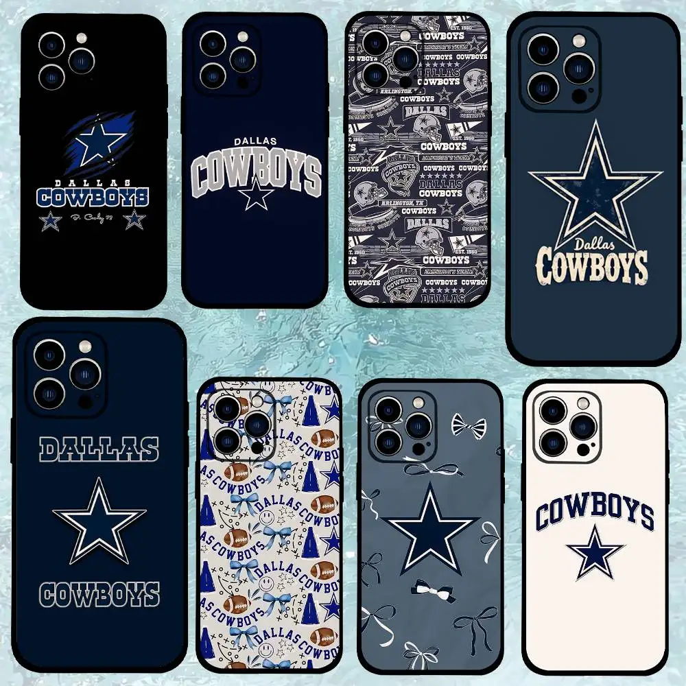 Capa de Celular Cool-D-dallas-C-cowboys-S Preta Compatível com iPhone 17, 16, 15, 11, 13, 14 Pro Max, Plus, X, Xr, Xs Max, 13 Mini