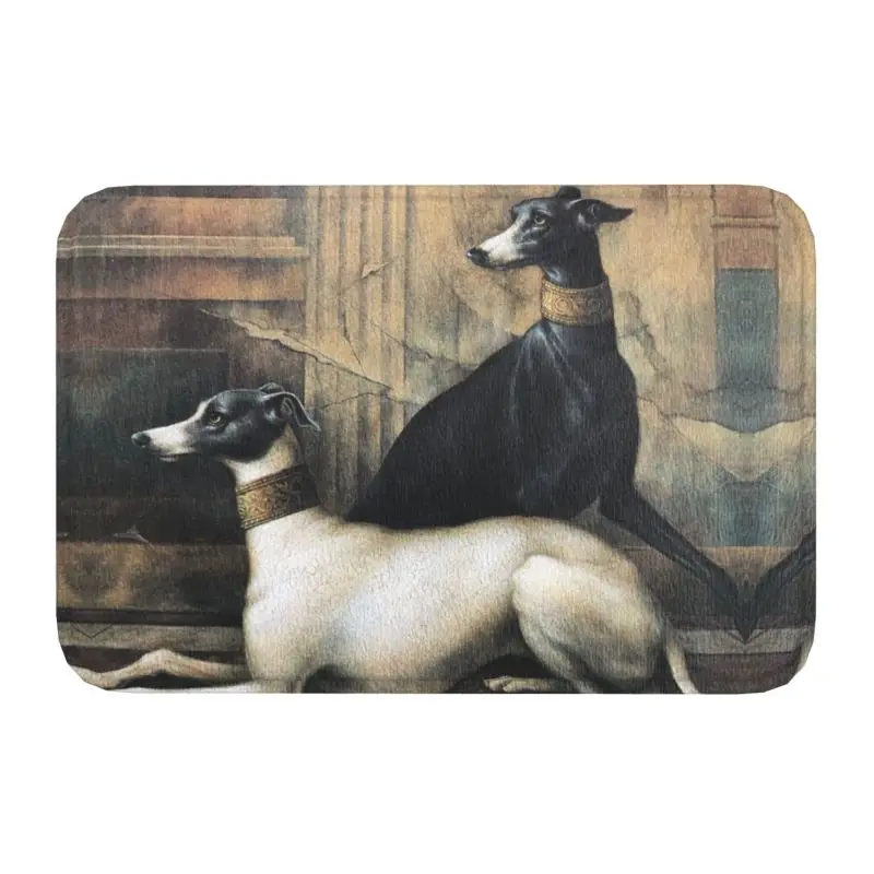 Greyhounds With Gold Collars Doormat Anti-Slip Bathroom Kitchen Mat Living Room Door Floor Entrance Carpet Rug