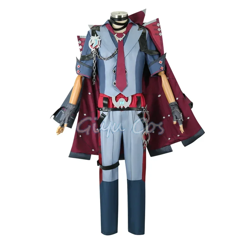RT01 Genshin Impact Wriothesley Cosplay Costume Uniform Wig Cosplay Anime Chinese Style Halloween Costumes Men Game*Jk2