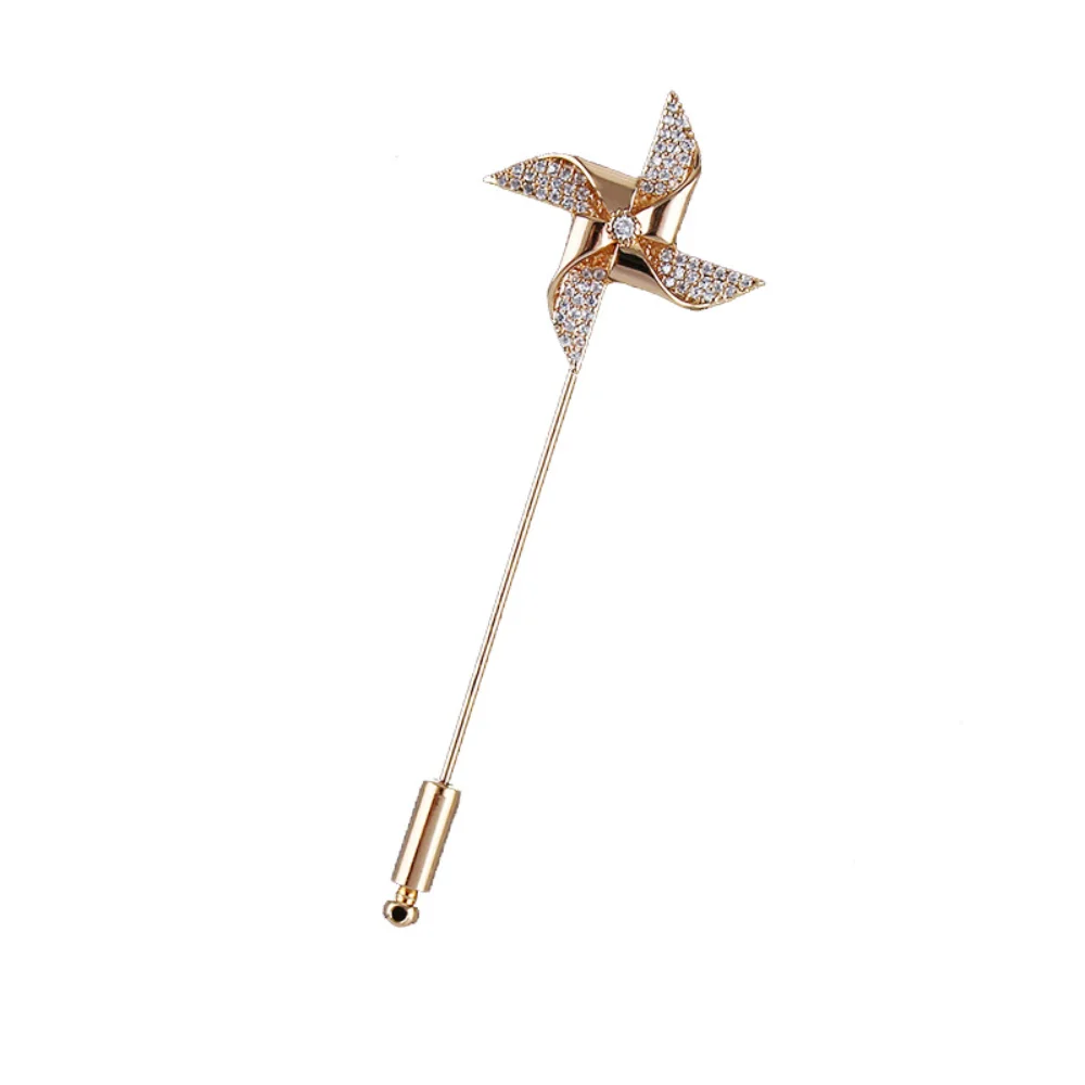 Special Windmill One Word Brooch Business Banquet Suit Shirt Collar Decoration Cute and Exquisite Windmill Gift Pin