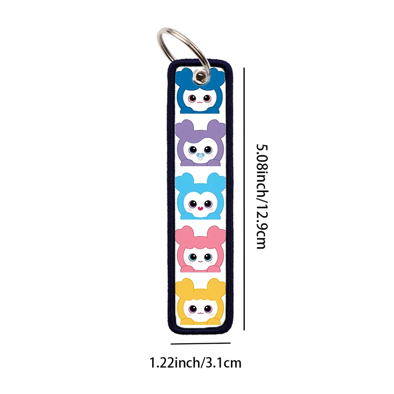 Twice 1pcs Keychains for Men Women Cartoon Anime Key Tags Key Ring Car Key Holder School Bag Backpack Accessories Fans Once Gift view 3