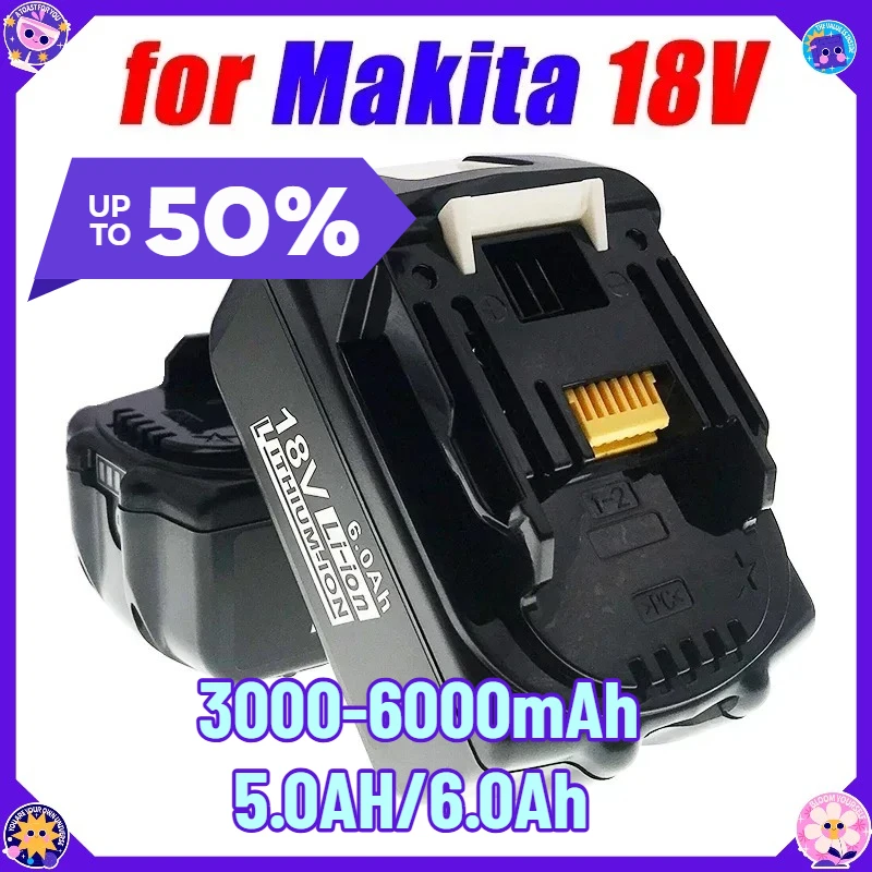 SWZY 18V 3000-6000mAh 5.0AH/6.0Ah for Makita Rechargeable Power Tools Battery with LED Li-Ion Replacement BL1860B BL1860