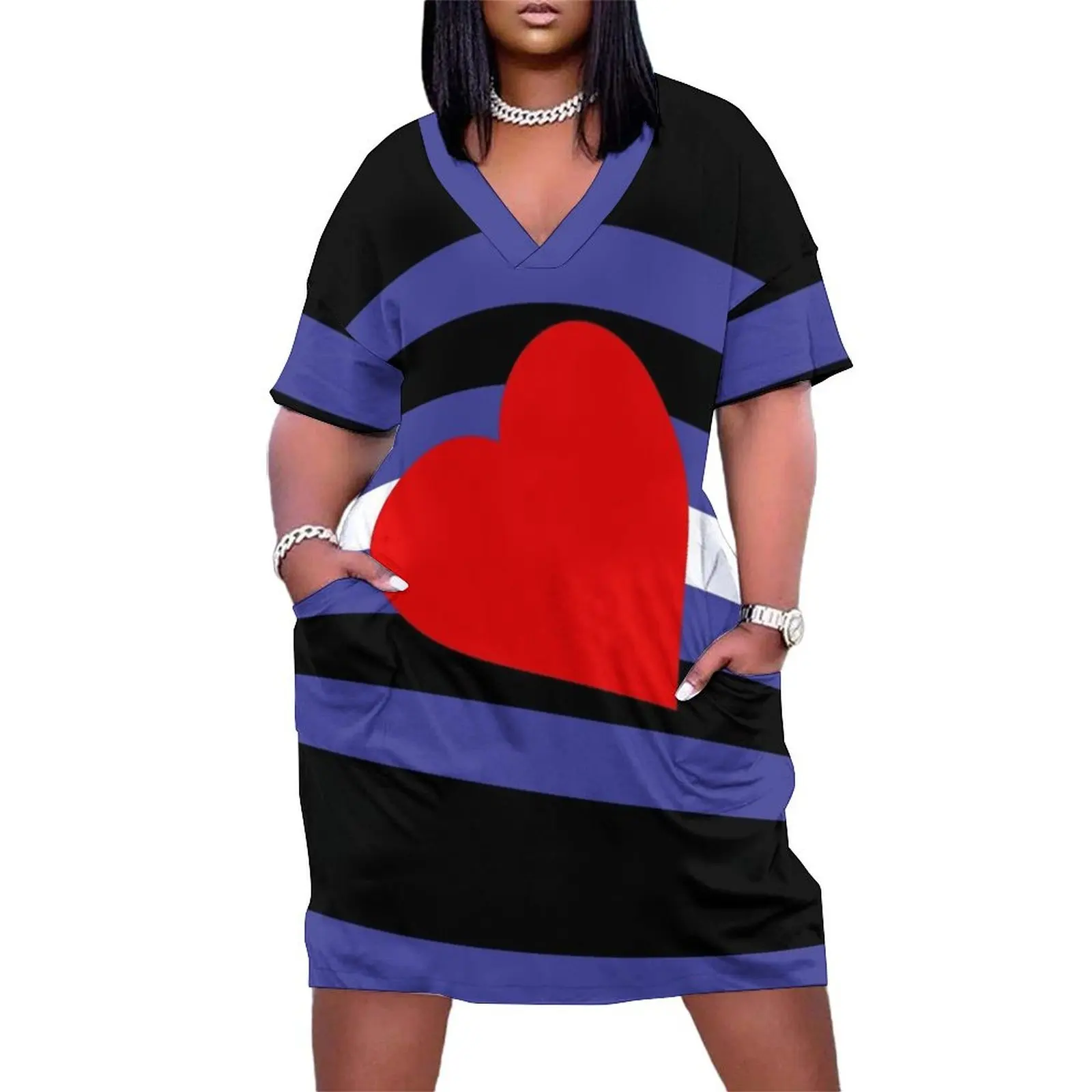 

Leather Pride Flag Loose Pocket Dress luxury evening dress woman for wedding dress women summer