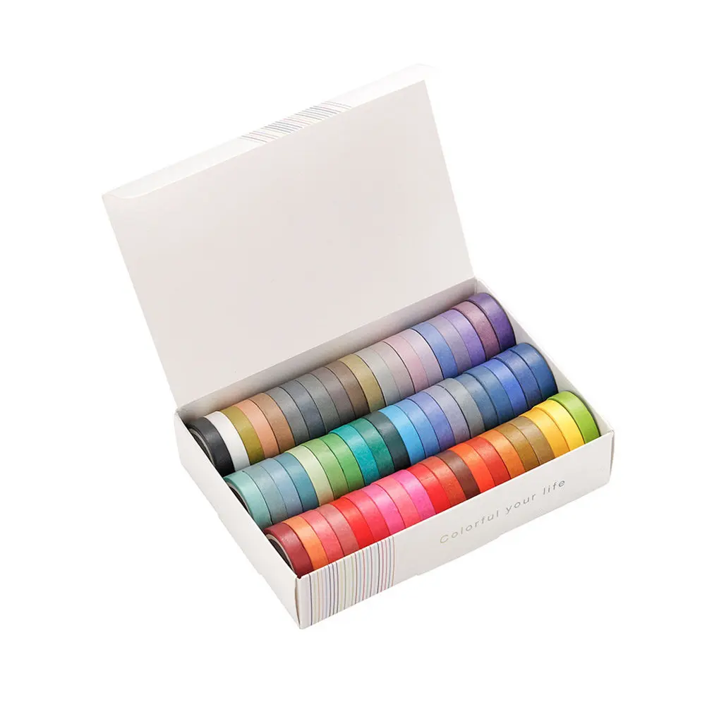 

60 рулонов декоративной ленты Fresh Tape Decor Pure Color Washi Tape Collection для скрапбукинга, подарков ручной работы, блокнотов, художественных дневников и подарков