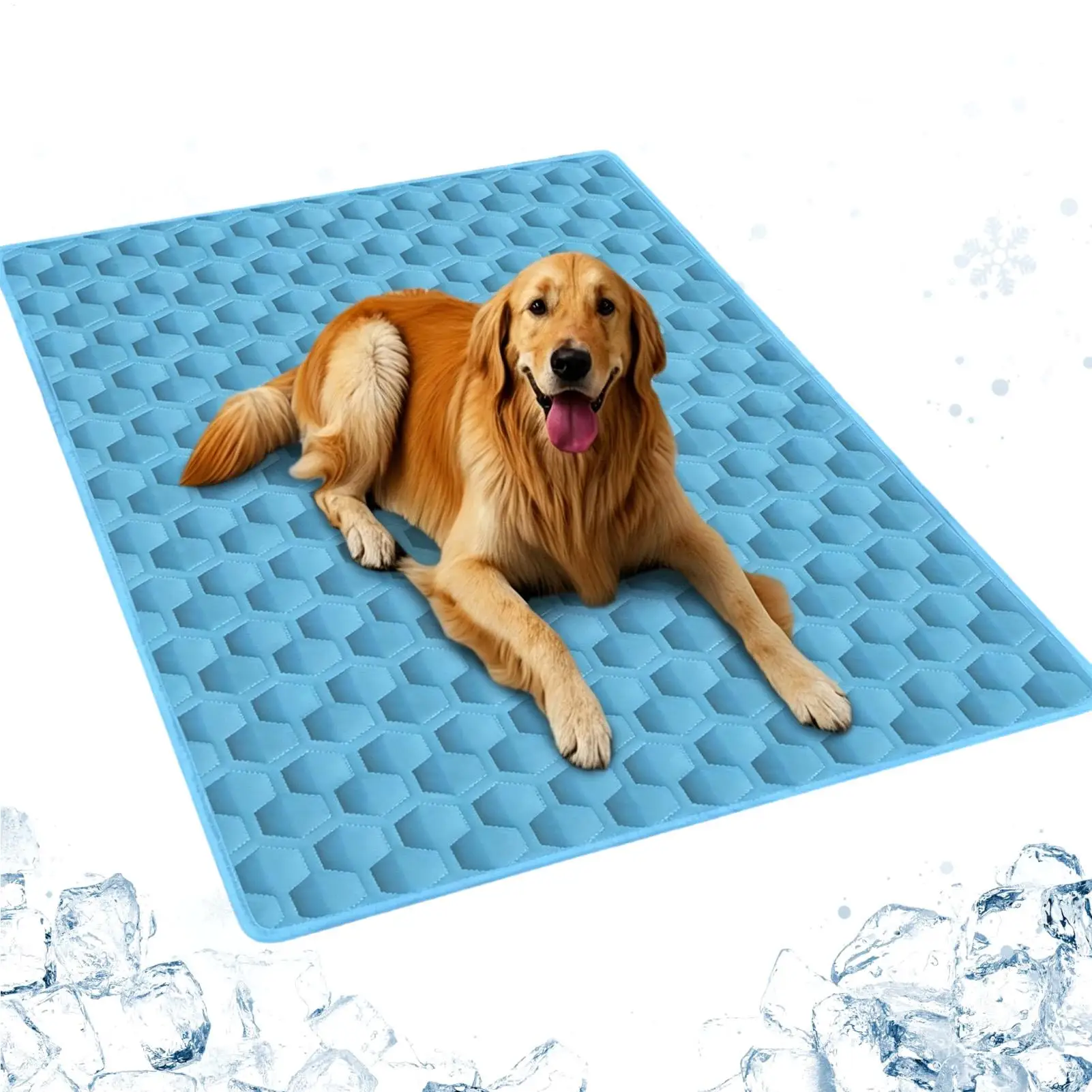 Ice-Cool Summer Pet Cooling Mat and Bed Sweat-Absorbent Fabric Available in 5 Sizes for Small Medium and Large Pet
