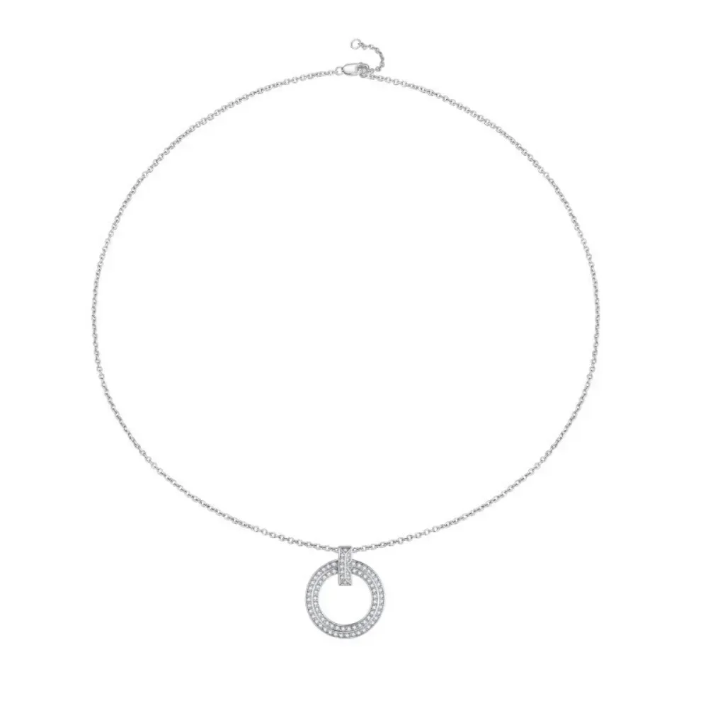 

LinkerLove Муассанит Круглый кулон Ожерелье Алмазная цепочка на ключицы для женщин S925 Стерлинговое серебро Колье Ожерелье Изящные ювелирные изделия