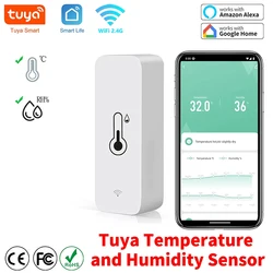 Tuya Zigbee WiFi Sensore di temperatura e umidità APP Monitor remoto per Smart Home var SmartLife Funziona con Alexa Google Assistant