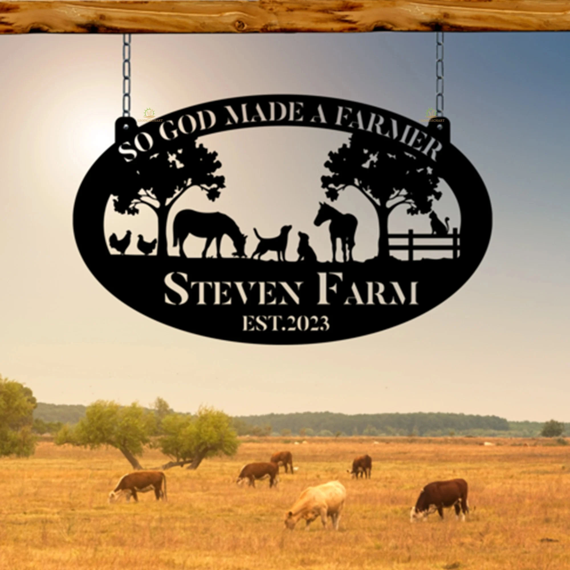 Personalized Metal Farm Sign, Custom Farmhouse Decor, Farmer Gift, Horse Ranch, Chicken Sign, Farm Animals Sign, Ranch Sign
