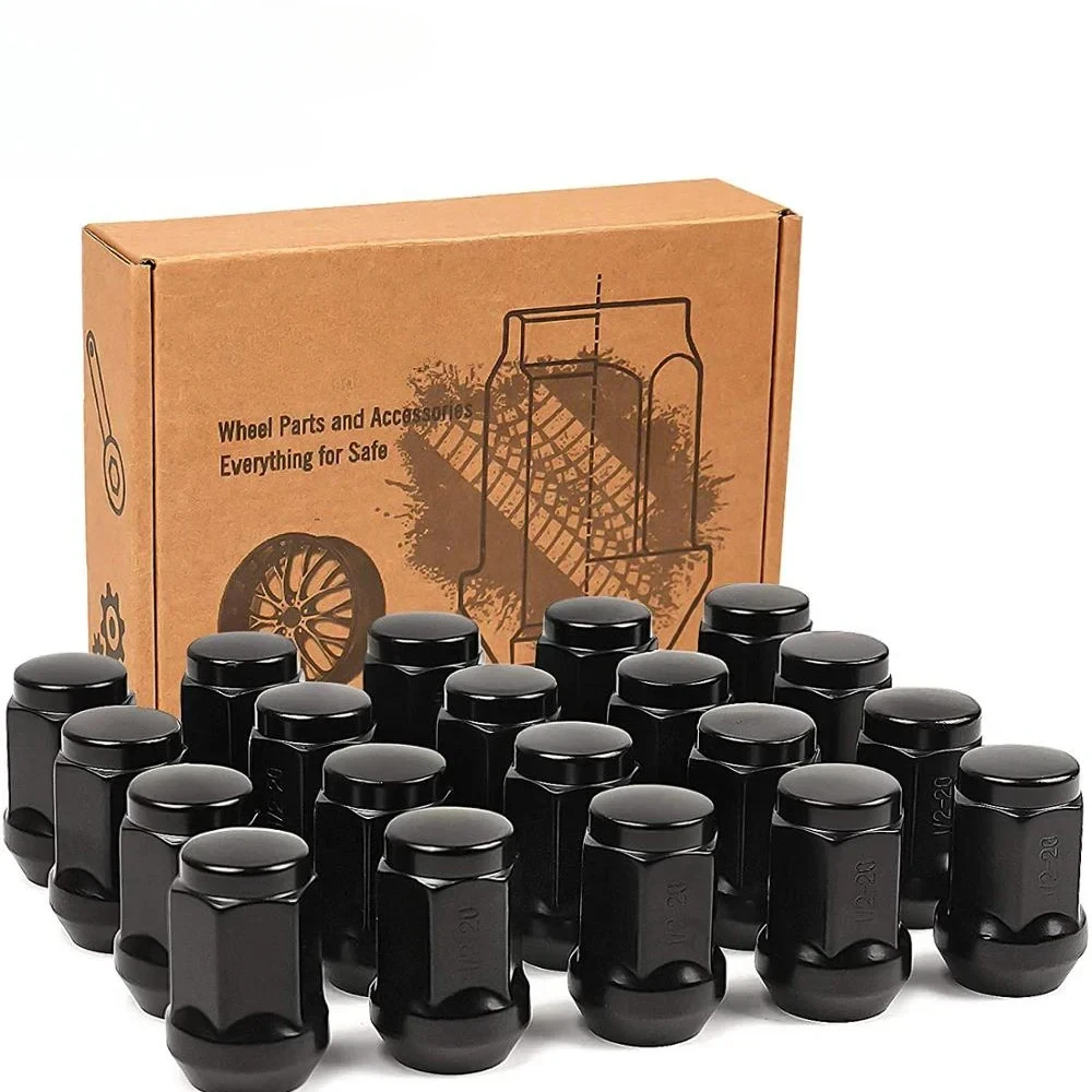 

20pcs 1/2-20 Lug Nuts for Jeep Wrangler/ Liberty/ Grand Cherokee Aftermarket Wheel Black or Chrome Closed End lug nuts