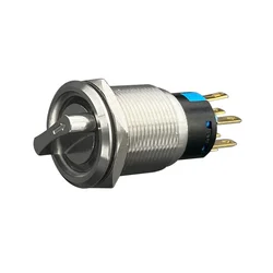 1pcs 16mm 19mm 2 Position 3 Position 3V 6V 12V 24V 220V Metal Knob Switch Arrow with Light Self-locking/Latching Rotary Switch