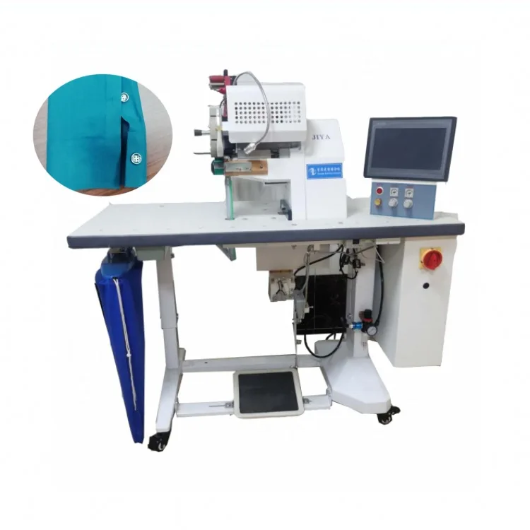 JY-603A Programmable Flat-Bed Iron Sewing Machine Computerized Overlock for T-Shirts Polo Shirts Bra Waterproof Strips Motor