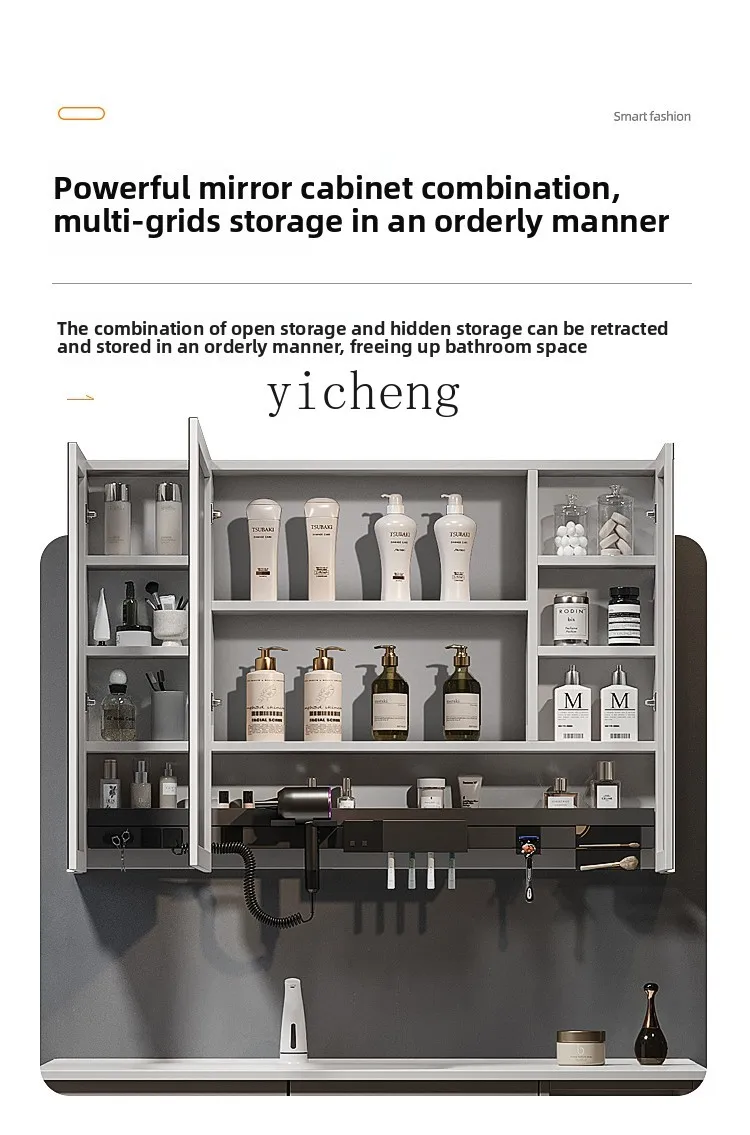 

ceramic integrated basin bathroom cabinet combination modern simple mirror cabinet washstand