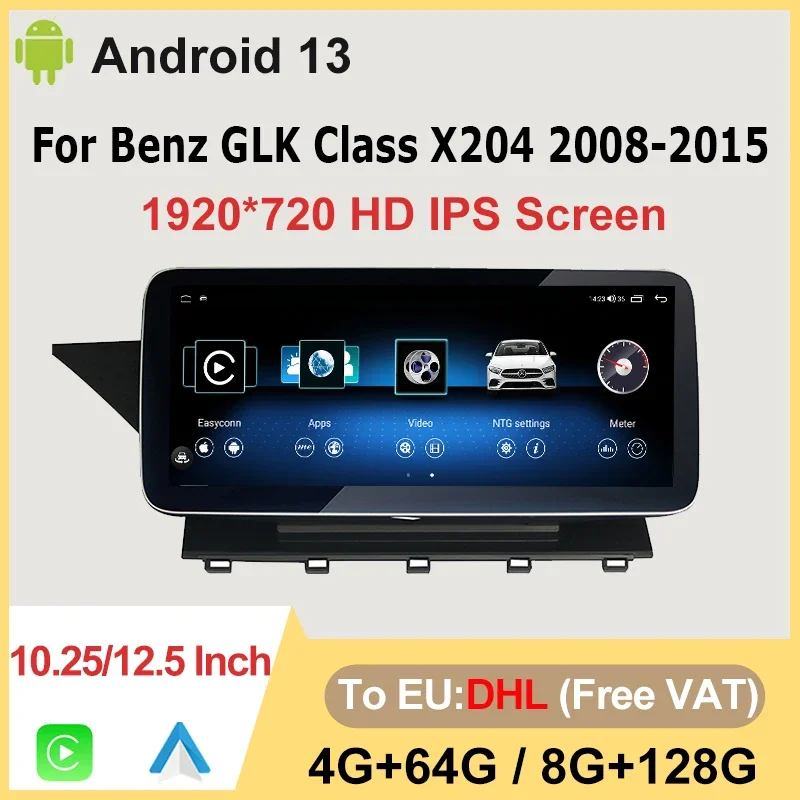 

Android AUTO Carplay Navigation For Mercedes Benz GLK X204 2008-2015 GPS Car Video Player Bluetooth Multimedia Screen 4G WIFI