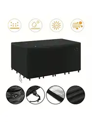 Multi-Size Outdoor Patio Garden Furniture Waterproof Dust Cover for Chairs, Sofas and Tables Black Cover