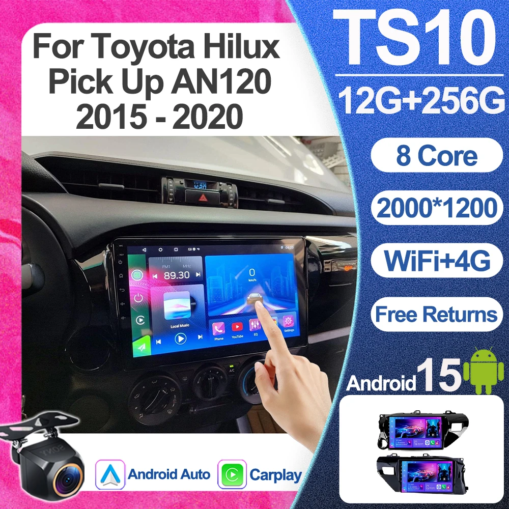 

For Toyota Hilux Pick Up AN120 2015 - 2020 Car Stereo Radio Multimedia Player GPS Wireless Carplay Android Auto Head Unit Screen