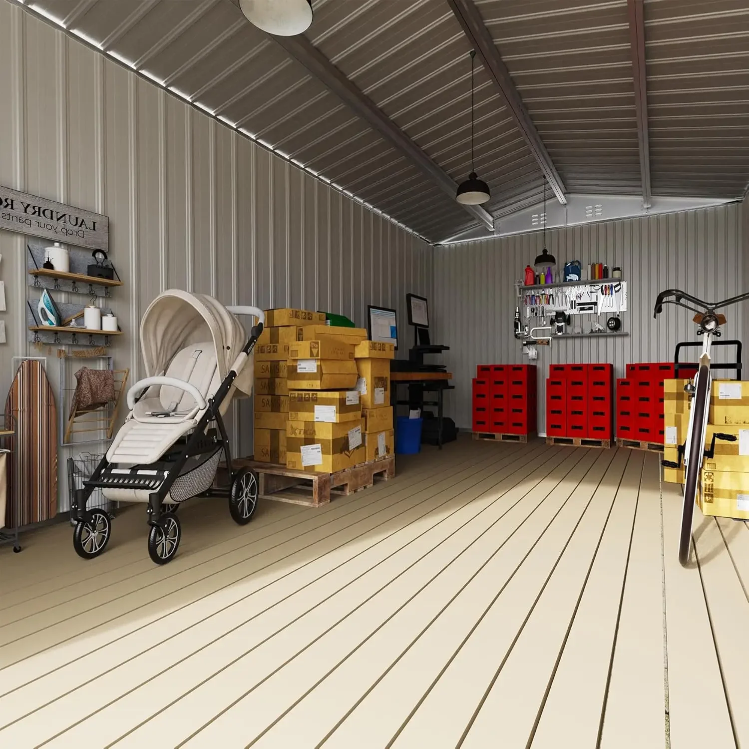 Metal Outdoor Storage Shed, Waterproof Garden Utility Shed with Lockable Door, All-Weather Storage Shelter, Custom
