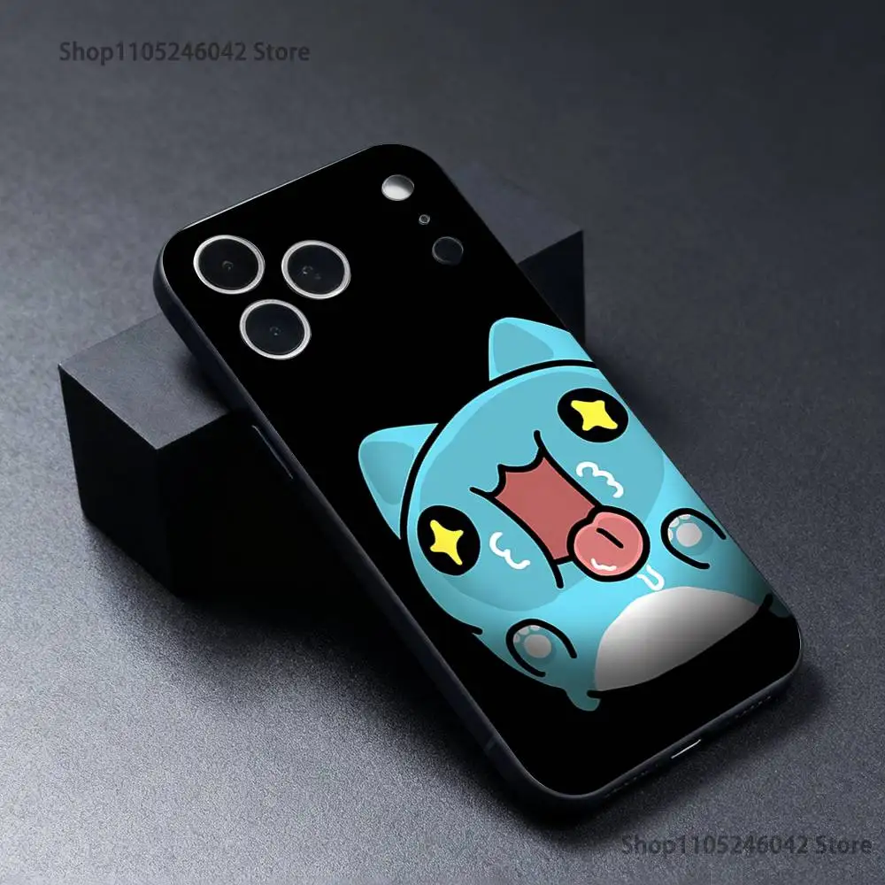 Capa de telefone fofa B-Bugcat Capoo para iPhone 17,16,15,14,13,12,11,Pro,XS,Max,XR,Plus,E,SE4,Mini capa macia preta