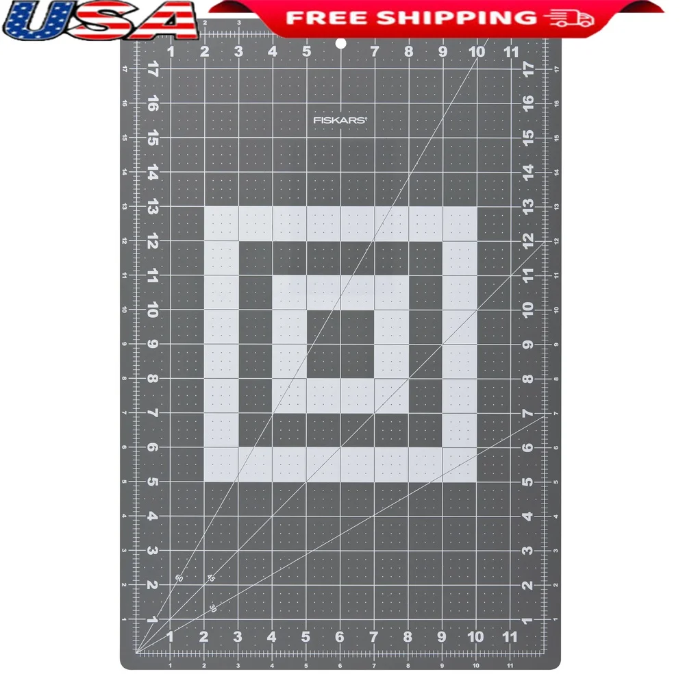 Tappetino da taglio rotante autorigenerante bifacciale 12x18 pollici Griglie di misurazione grigie Linee di polarizzazione Quilting Strumento artigianale per cucire