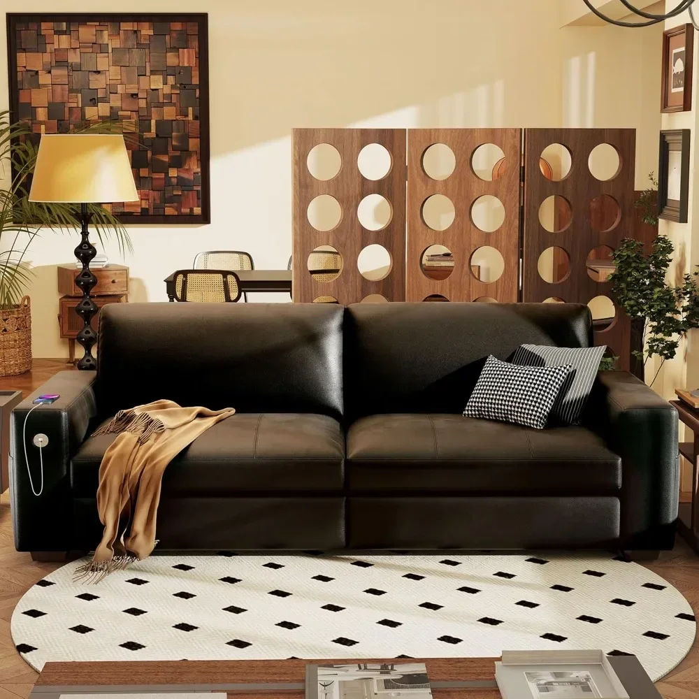Faux Leather 89" So… - image