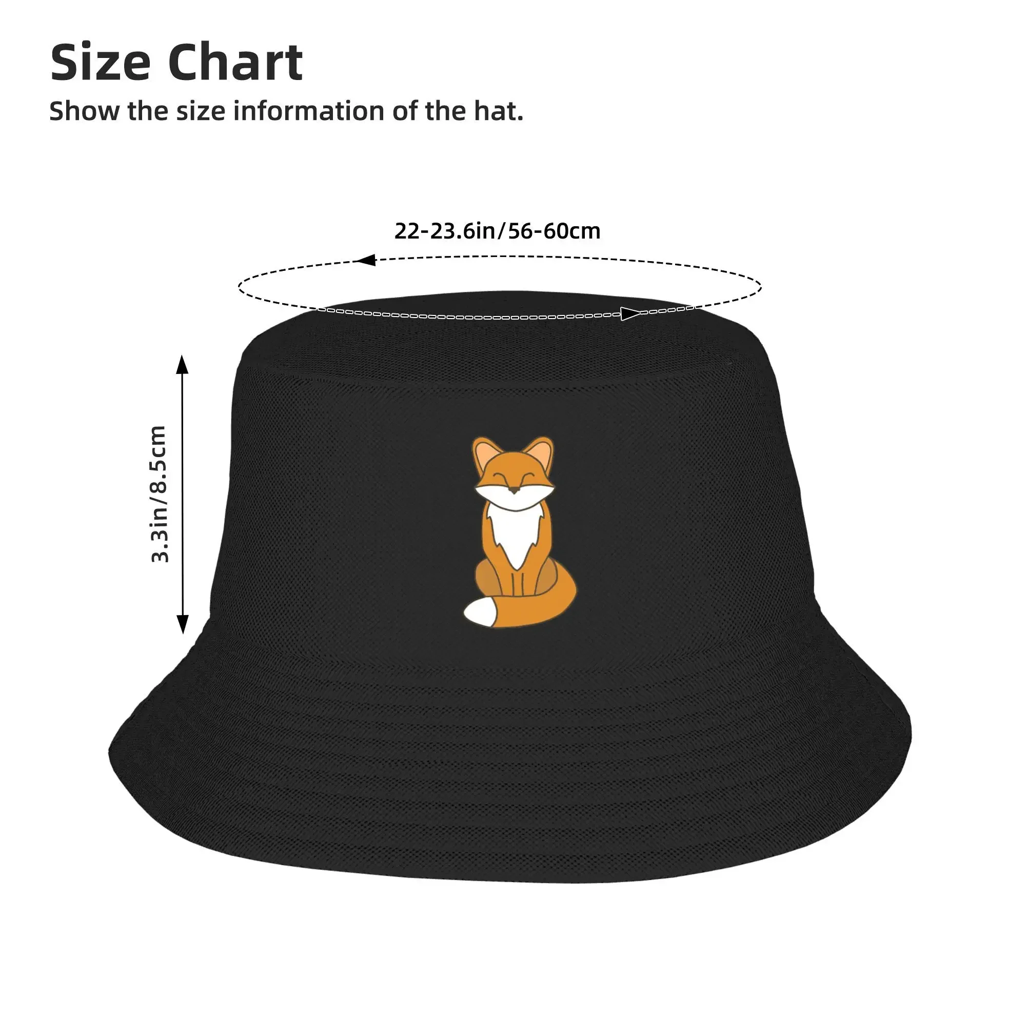 Cute Fox Sitting Bucket Hats Panama Hat Children Bob Hats Outdoor Cool Fisherman Hats For Summer Beach Fishing Unisex Caps