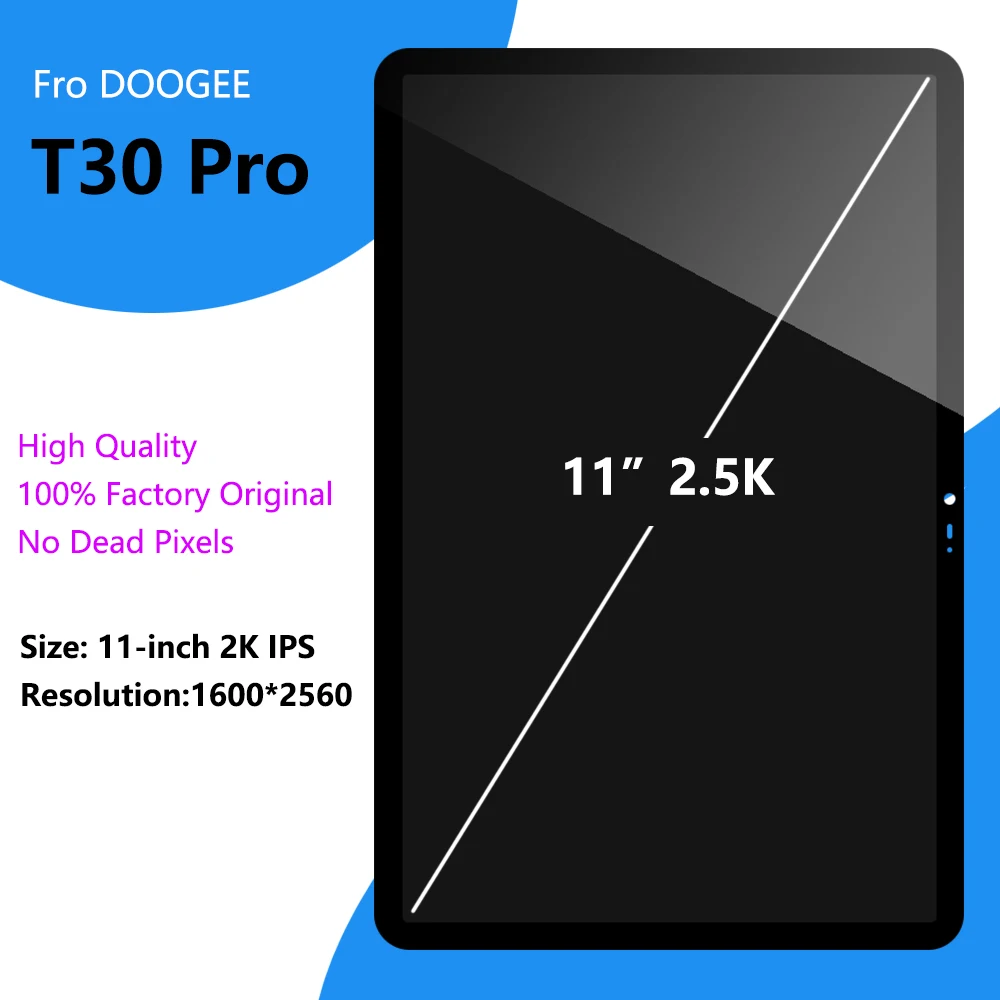 New Original Touch Screen 100% Factory Original 11-inch 2.5K Screen LCD Display For DOOGEE T30 Pro Tablet PC