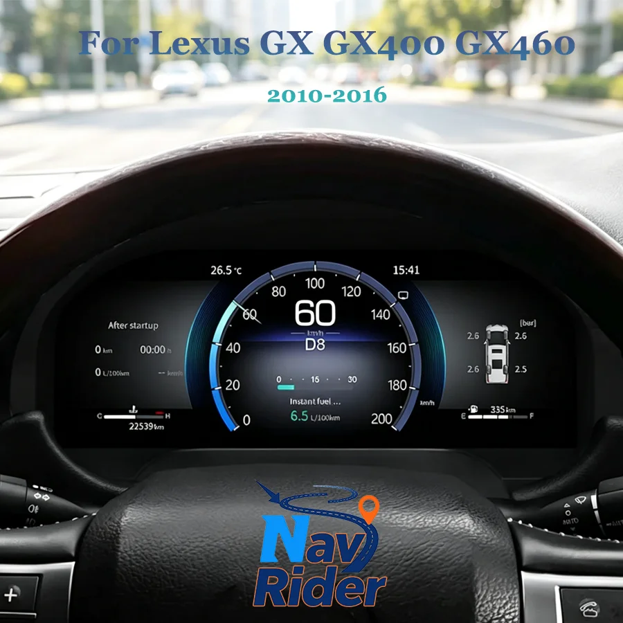 12.3 Inch Digital LCD Dashboard Panel Virtual Cockpit For Lexus GX GX400 GX460 2010‑2016 Full LCD Instrument Cluster Speedometer