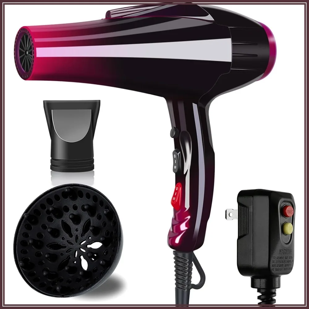 

3500W Professional Salon Ionic Hair Dryer with AC Motor,3 Heat & 2 Speeds,Cool Shot, Tourmaline Ceramic, Concentrator & Diffuser