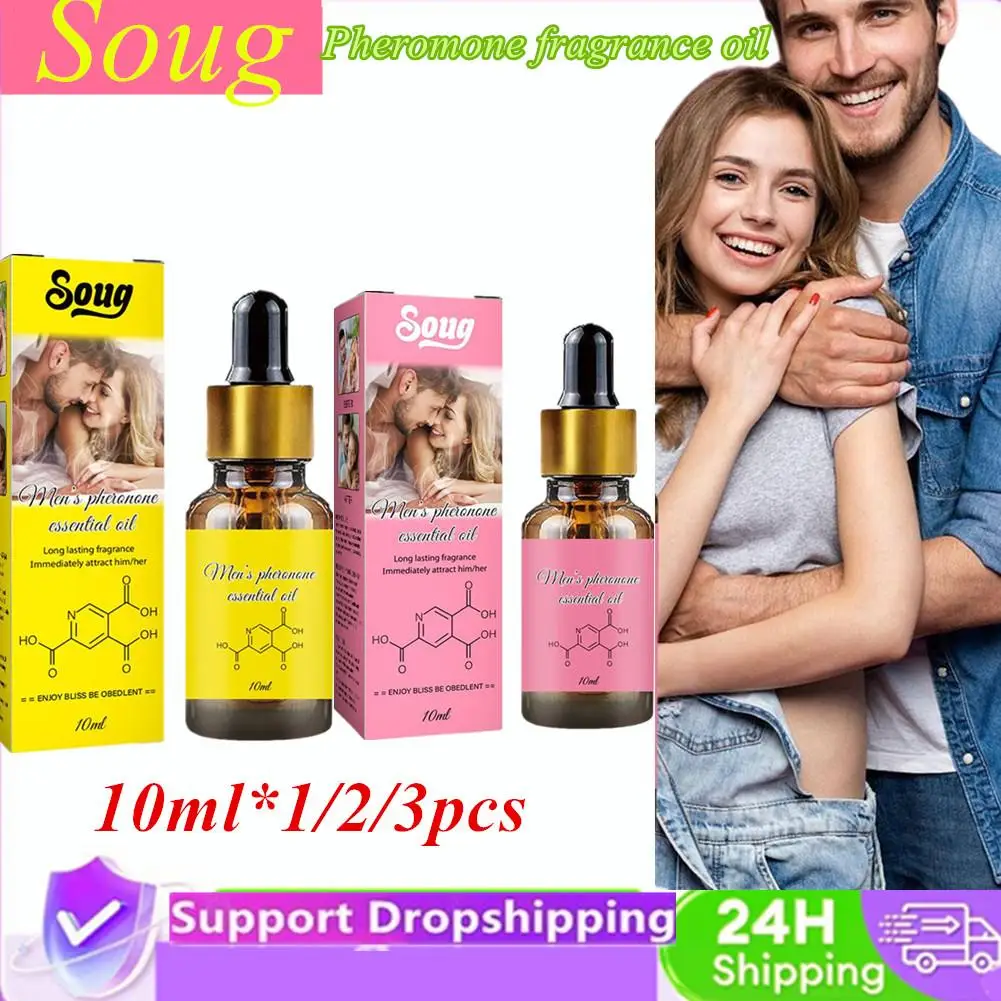 Atrayente de aceite de fragancia de feromonas naturales para hombres y mujeres, Perfume sexualmente estimulante, Perfume de coqueteo tentación Sexy, 1/2/3 Uds.