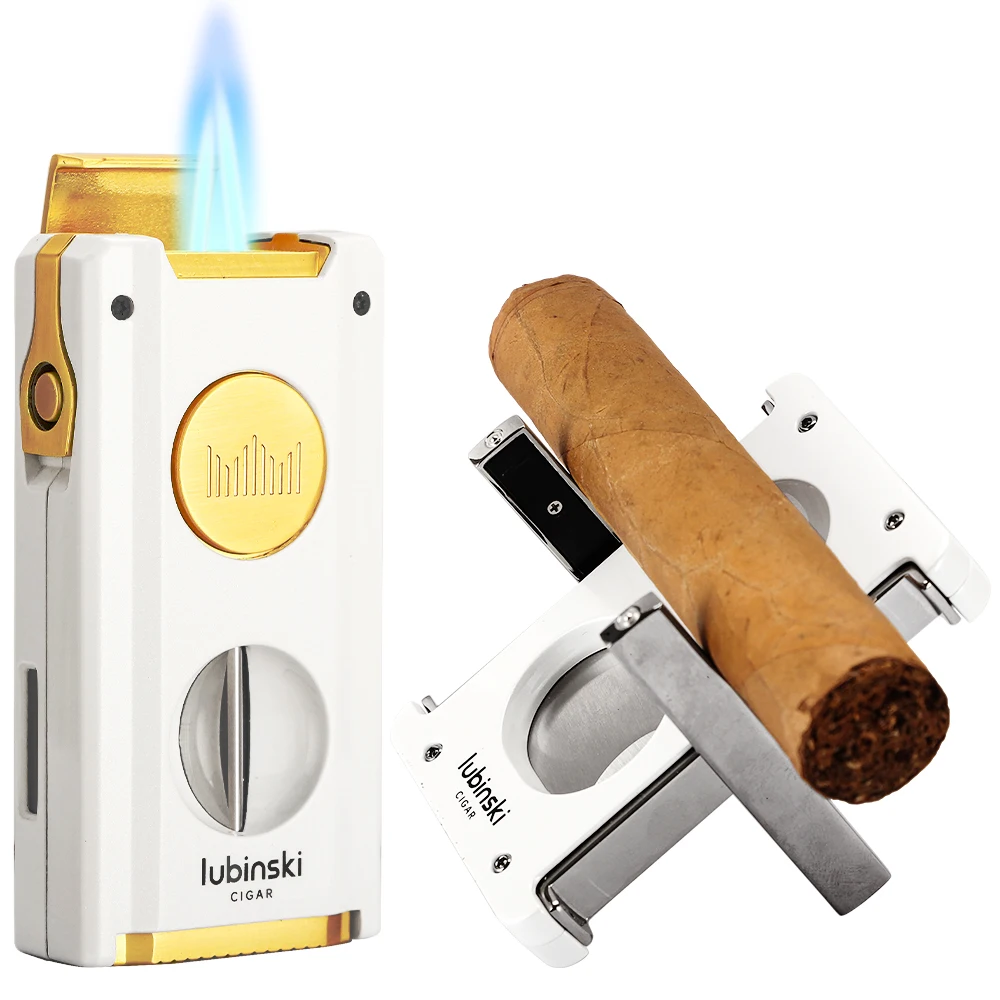 

LUBINSKI V Cut Cigar Lighter Metal Dredge Needles Enhancer Tool Cigar Cutter Guillotine Support Holder Premium Cigar Accessories
