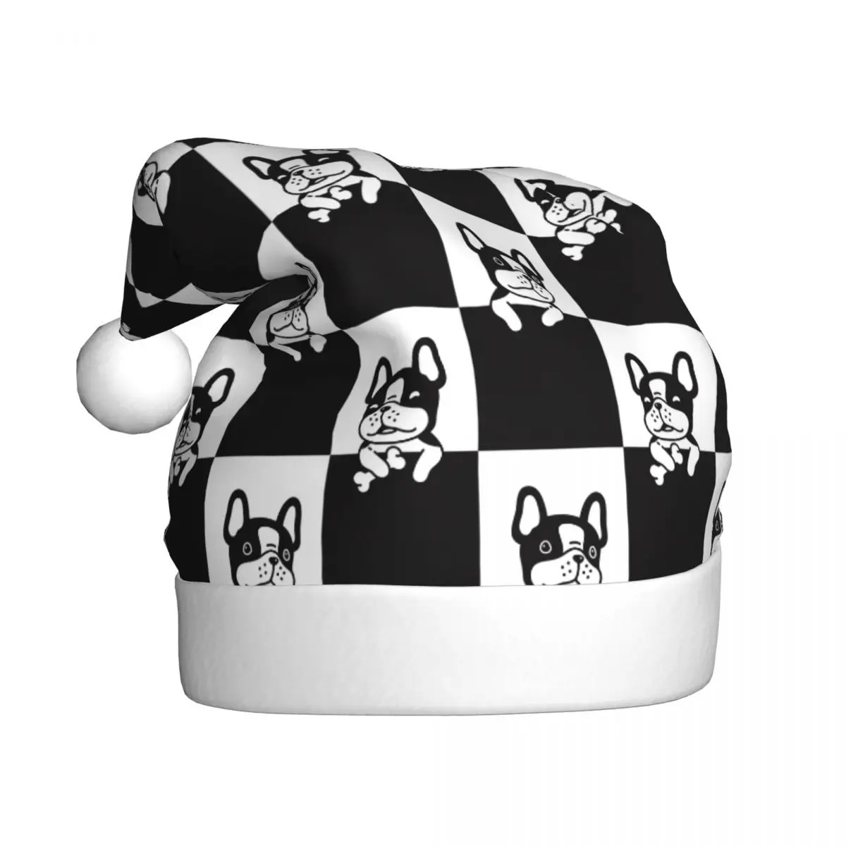 Dog French Bulldog Puppy Winter Warm Christmas Hats for Adult Men Women Animal Lovers Santa Hat Cap Christmas Party Decor Gift