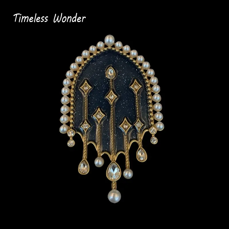 

Timeless Wonder Fancy Zircon Enamel Shiled Brooch Pins for Women Designer Jewelry Runway Rare Cute Gift Top Statement 4344