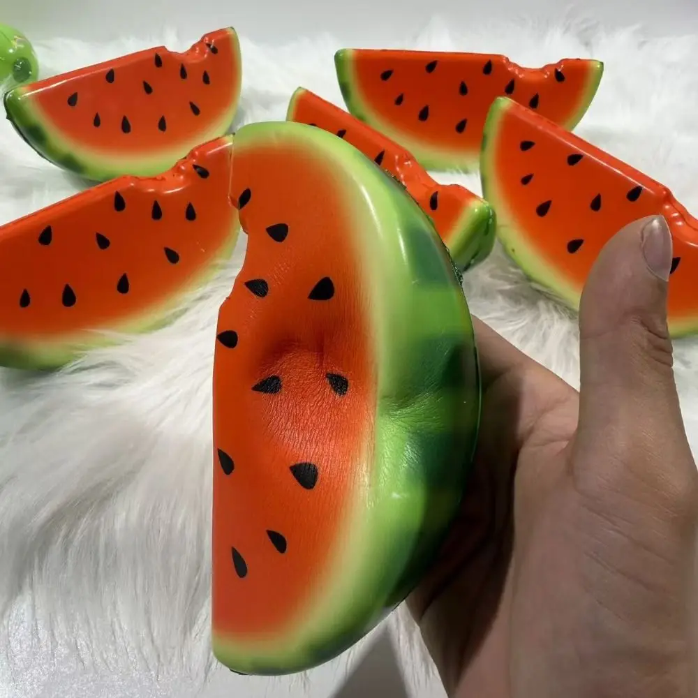 Simulation Fruit Watermelon Squeeze Toy Cute Summer Eggplant Cucumber Sensory Fidget Ball PU 16cm Slow Rebound Toy Kids Adults