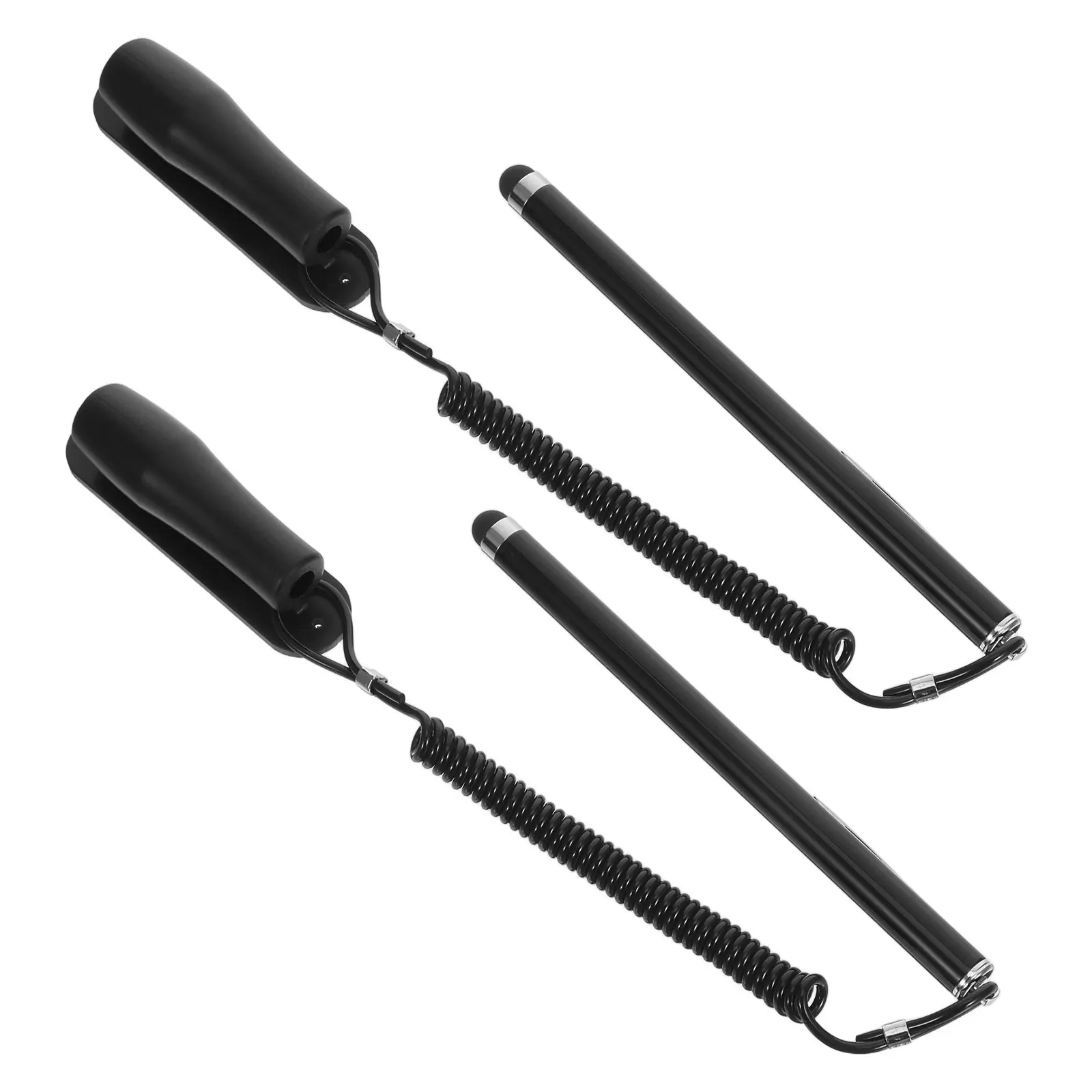 2Pcs Capacitive Stylus Pen Universal Touch Screen Pen with Spring Wire Lanyard Precision Drawing Note-Taking for Tablet Phone
