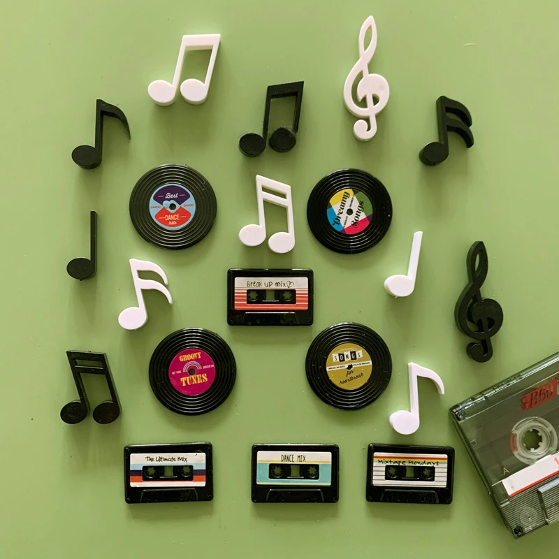 

Musical Note Fridge Stickers Home Decoration Retro Vinyl Tape Fridge Magnets Stickers Kitchen Refrigerator Cartoon Decorative