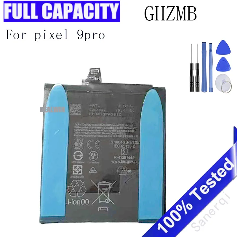 100% Full 5060mah New Battery GHZMB Factory Replacement Mobile Phone Battery For Pixel 9pro Battery Bateria + Tools