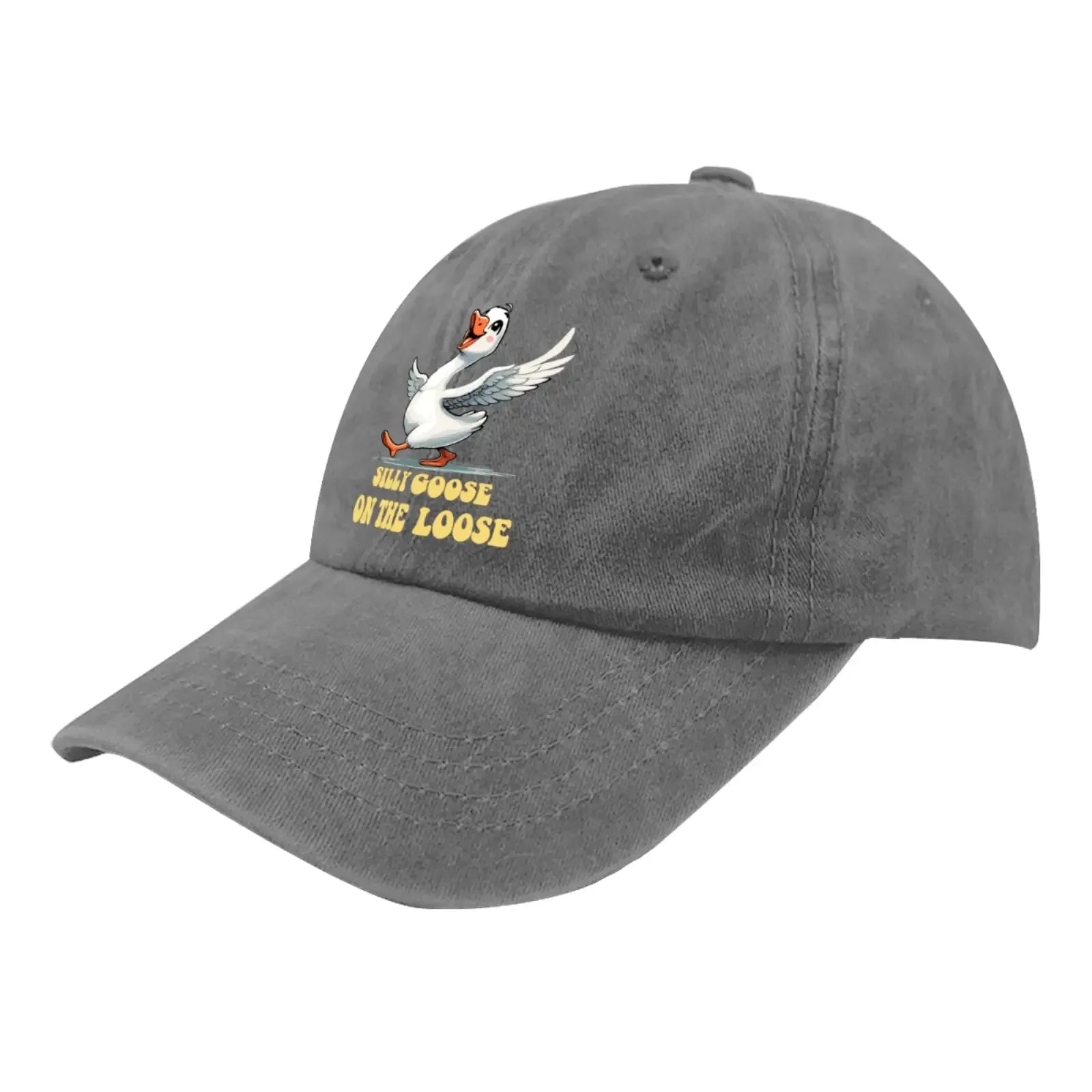 Funny Goose Silly Goose On The Loose Cap Garden Hat Pigment Gray Dad Hats for Men Gifts for Women Beach Caps