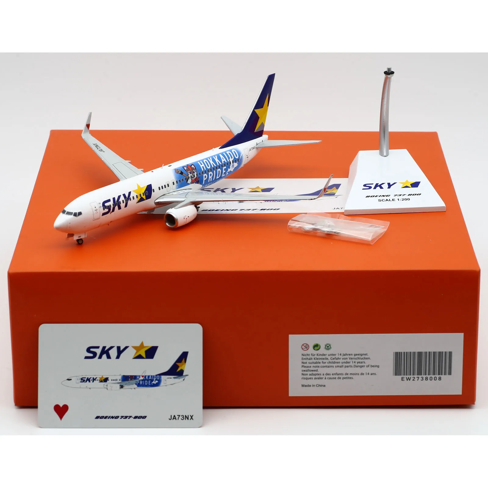 

EW2738008 Alloy Collectible Plane Gift JC Wings 1:200 Skymark Hokkaido Boeing B737-800 Diecast Aircraft Jet Model JA73NX