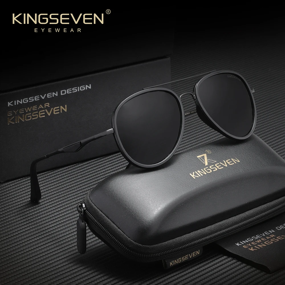 

KINGSEVEN Fashion Pilot Sunglasses Polarized UV400 Glasses For Men Women Trendy Driving Eyewear