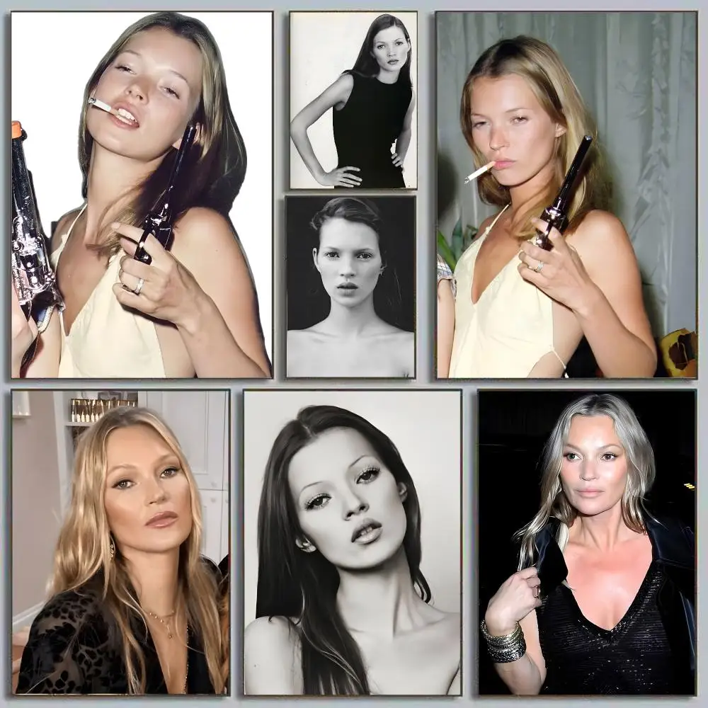 Kate Ann Moss Individual Model Painting Calligraphy Poster Eco-Friendly Decor Frameless Canvas