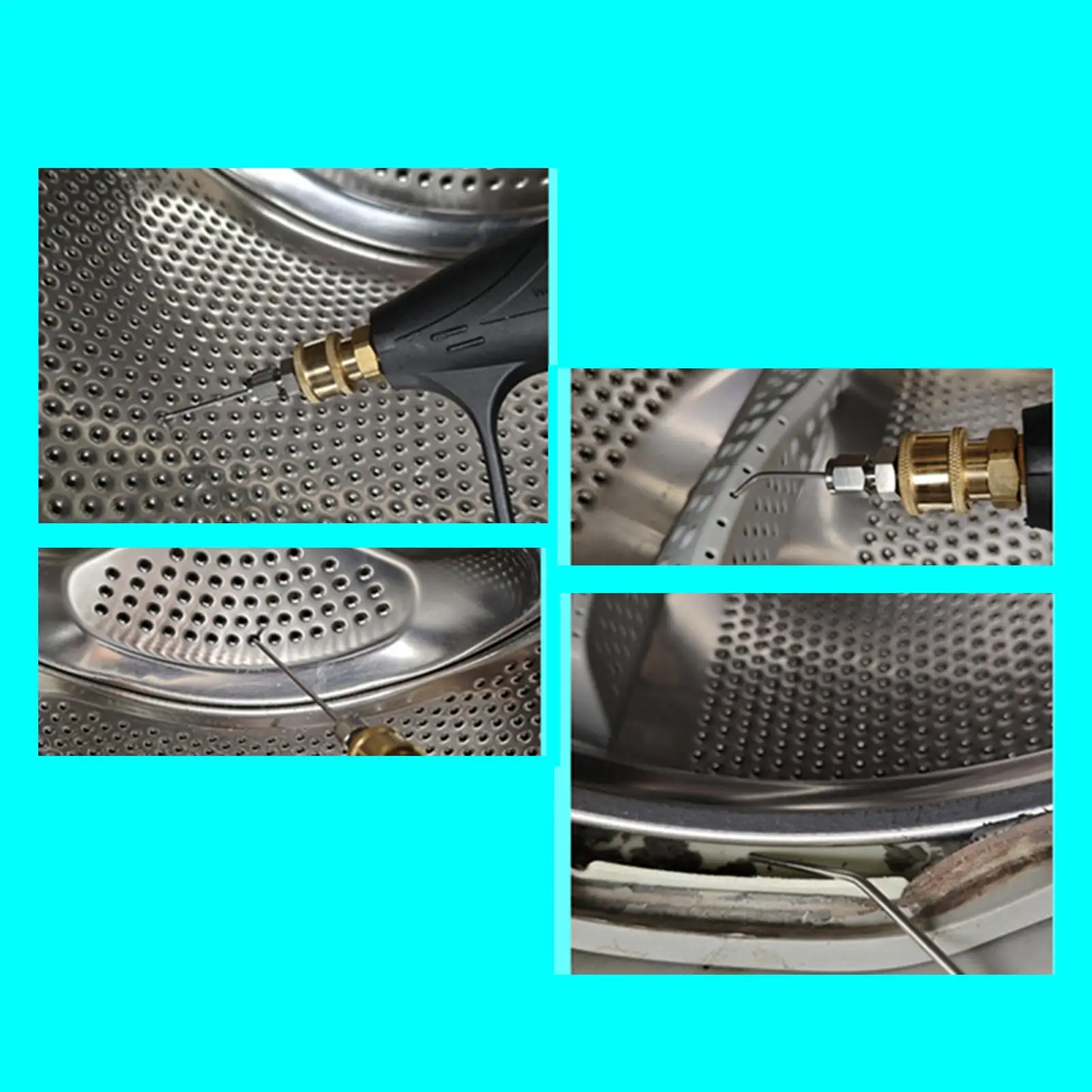 

High Pressure Washer Nozzle Kit Stainless Steel Portable Tool Set Needle Tips For Washing Machine For Car Interior Outdoor Home