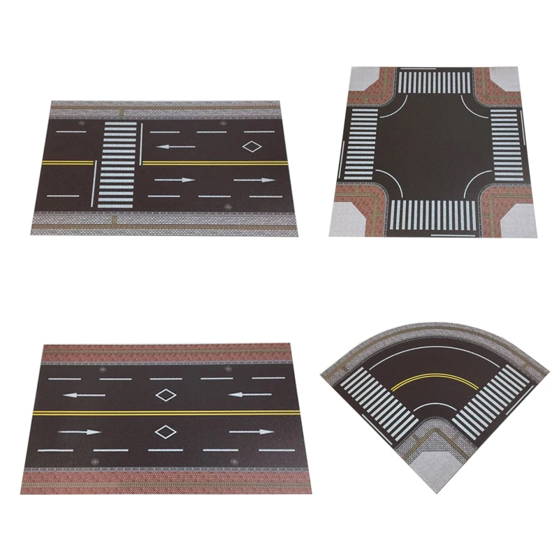 1 قطعة 1/64 مقياس نموذج لوحة الطريق ABS البلاستيك محاكاة الطريق السريع Crosswalk مسار مستقيم لطاولة الرمل لتقوم بها بنفسك بناء نموذج سيارة