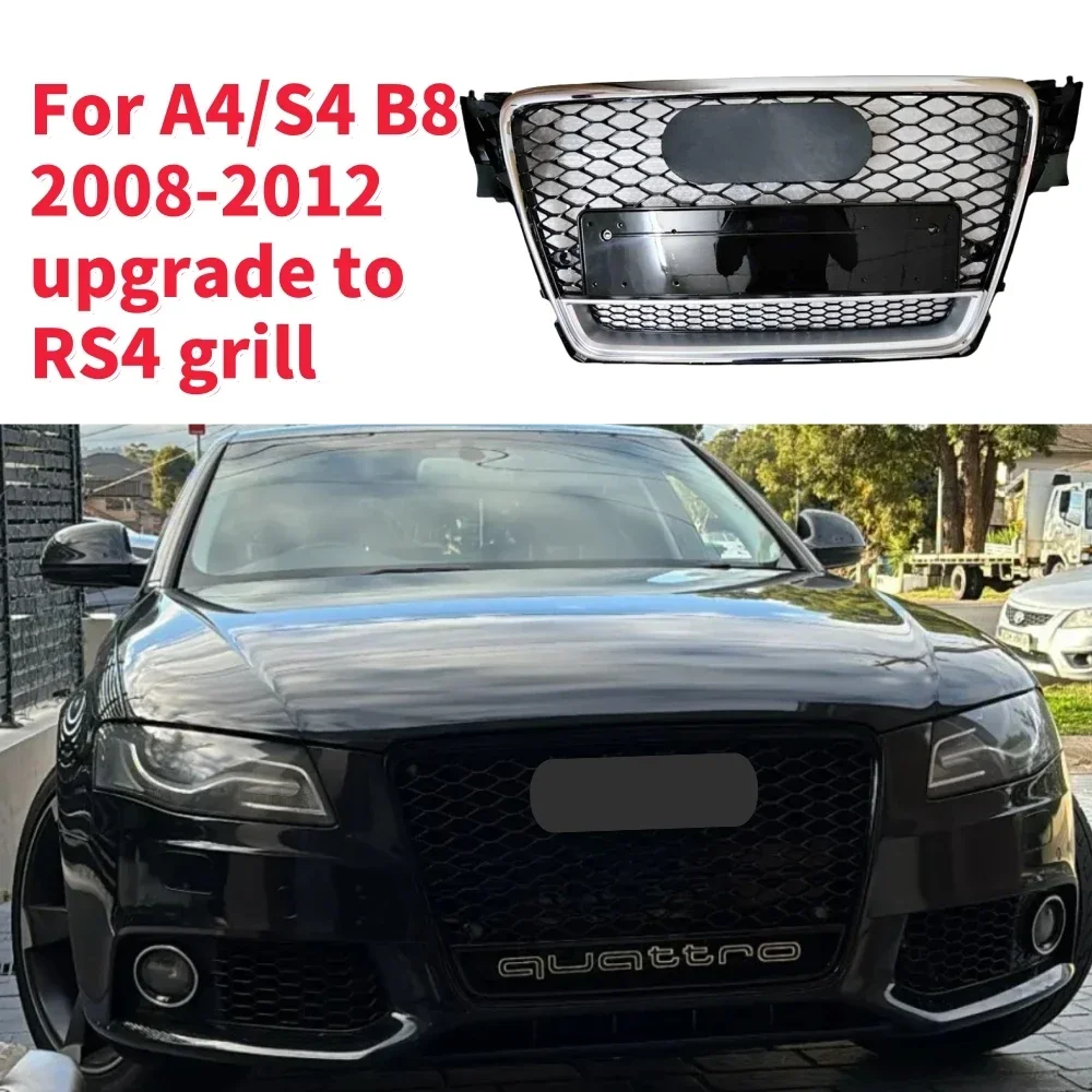 

For RS4 GrillRacing Grills Front Hood Grille Car Front Bumper Grill Center Grille for A4/S4 B8 2008-2012