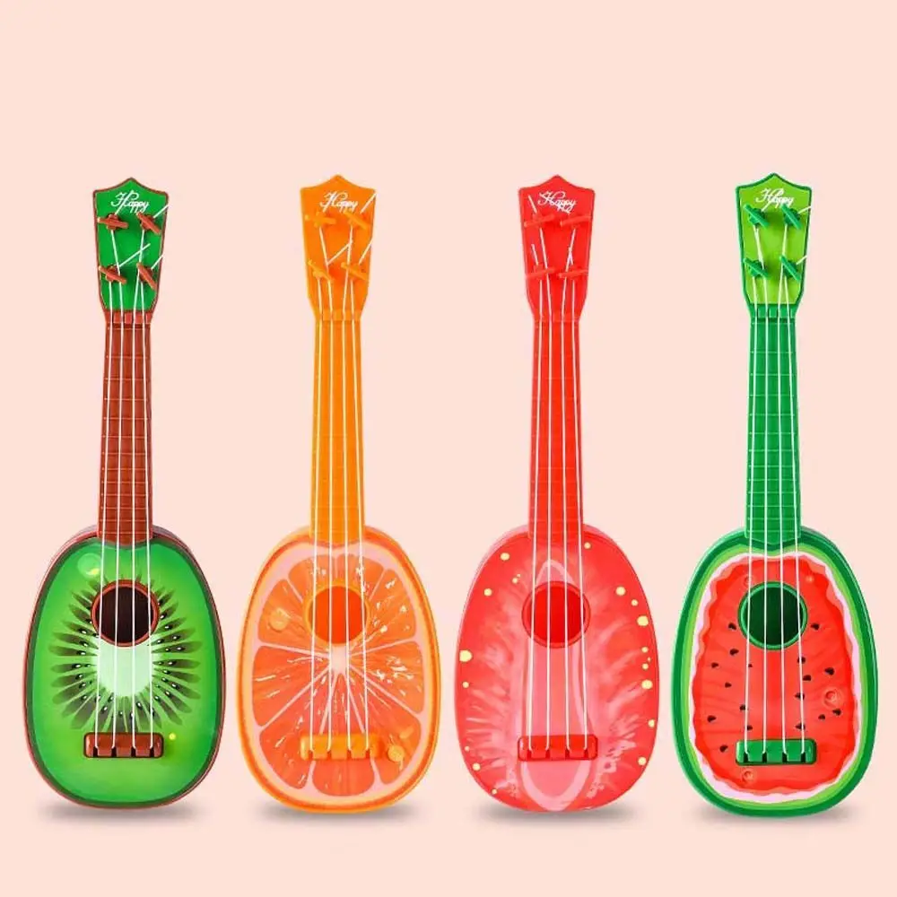 Instrumento educacional brinquedo inclinado montessori brinquedos frutas ukulele instrumento musical guitarra brinquedo instrumento musical brinquedo