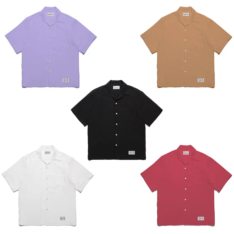 

24ss Pure Colour Heaven Tokyo WACKO MARIA Short Sleeve Shirt Best Quality Summer Casual Mens Womens Hawaii Shirt Brand Tops