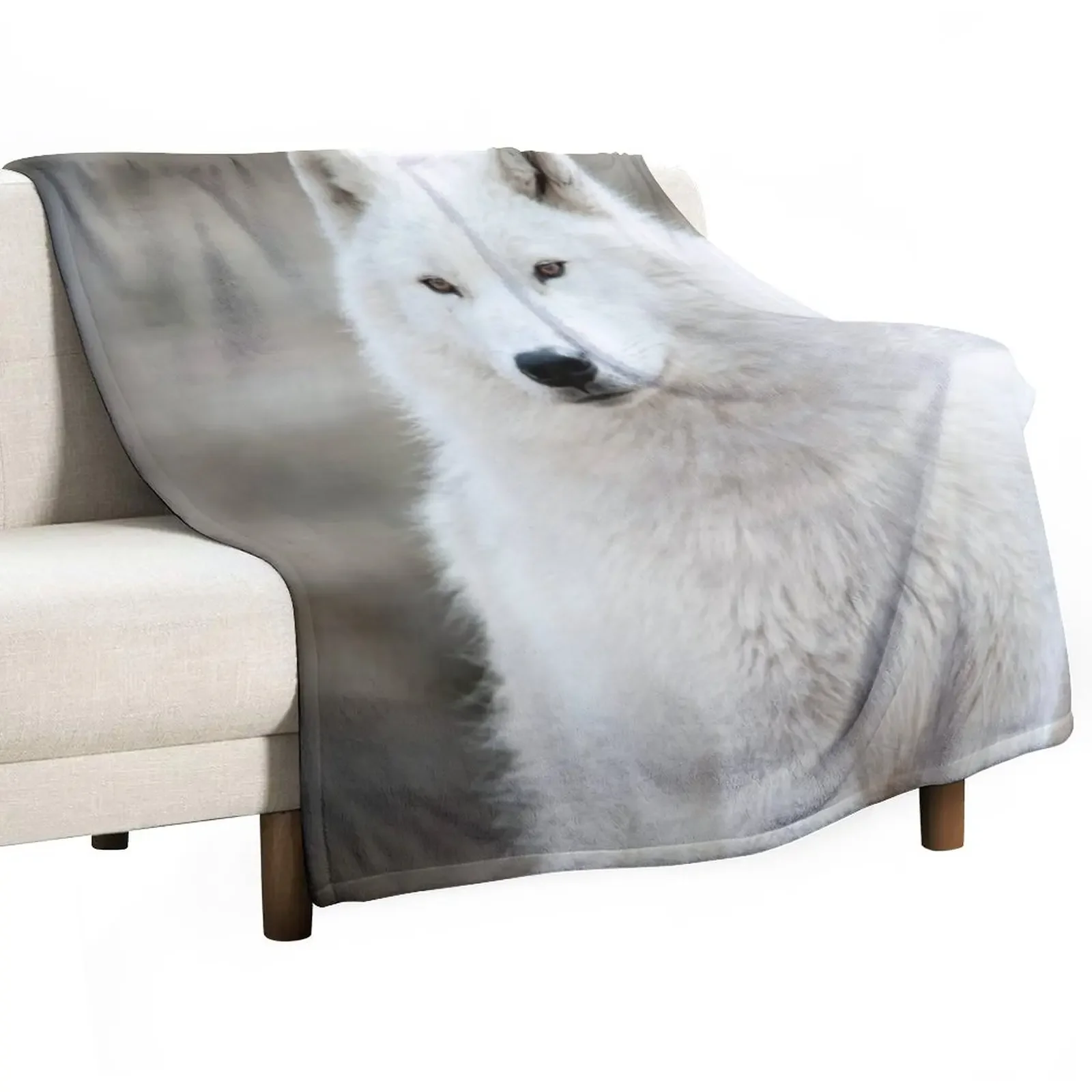 

Arctic Wolf Throw Blanket Personalized Gift Sofas funny gift Blankets