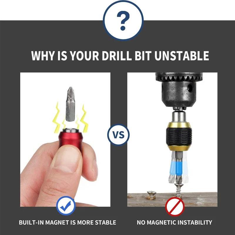 Cacciavite a sgancio rapido Punta da trapano Estensione magnetica Leva di trasferimento testa da 1/4 pollici Asta adattatore autobloccante 100 Utensile manuale da 150 mm