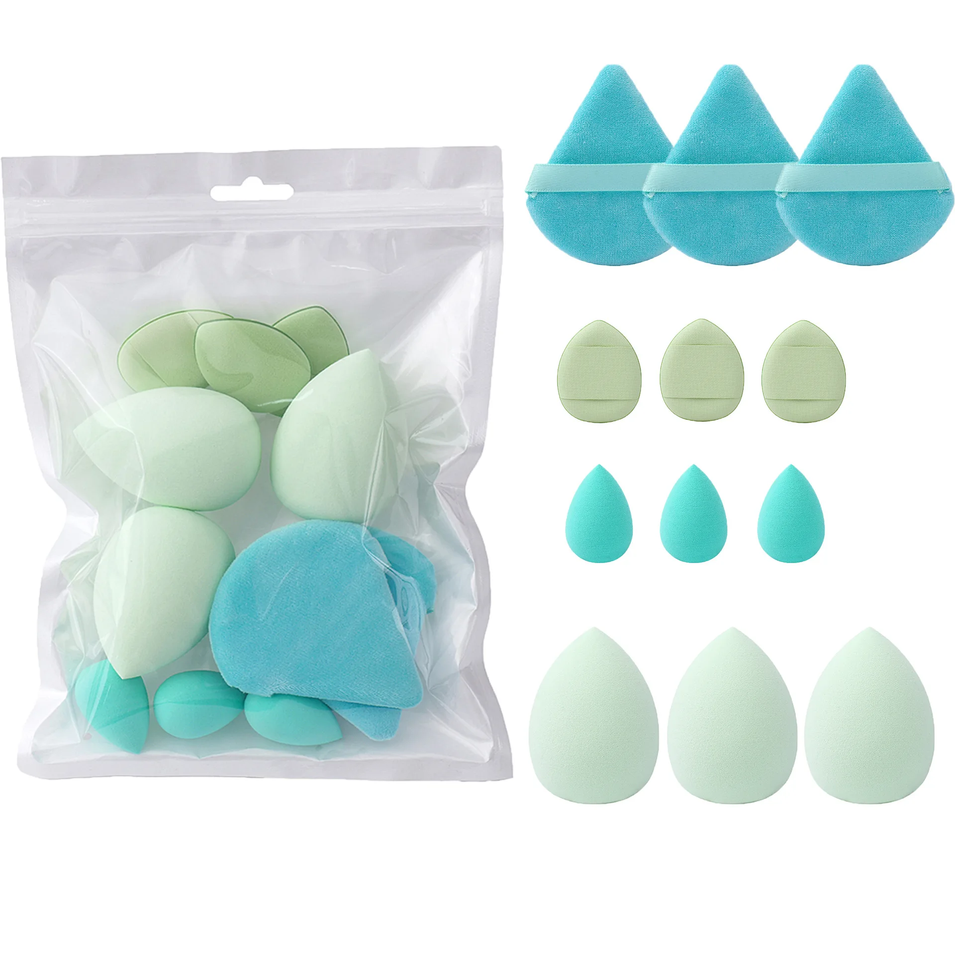 Solid Color 12-piece Powder Puff Set Beauty Makeup Egg Thumb Powder Puff Cotton Mini Powders Puffs Soft Makeups Eggs Sets