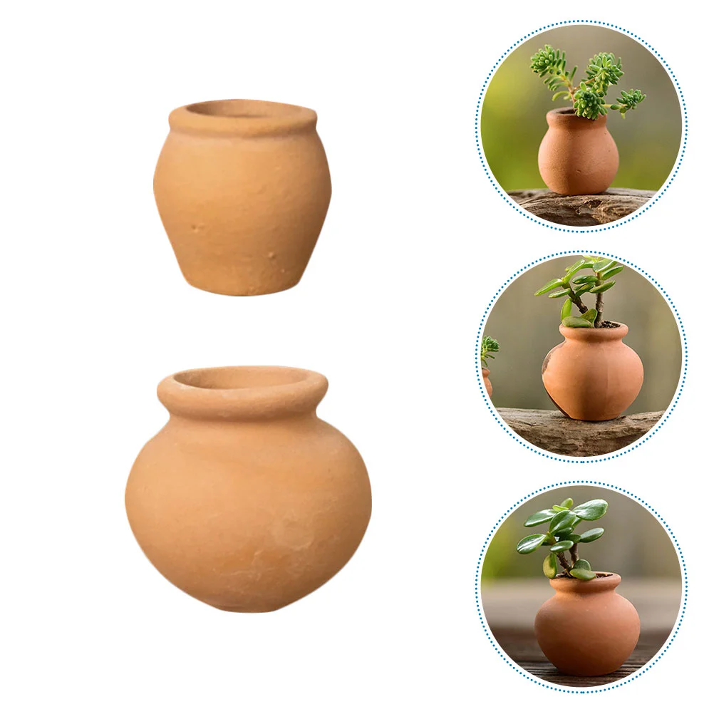 6 Pcs Mini Succulent Flower Pots Clay Large Small Terracotta Plant Containers Outdoor Garden Thumb Pottery Set