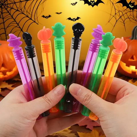 12-36Pcs Halloween Bubble Soap Bottles Kids Trick or Treat Gift Toys Party Favors Pumpkin Ghost Design Empty Tube Wand No Bubble